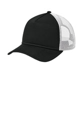 New Era® A-Frame Snapback Mesh Back Cap - Flag Black/ White - OSFA